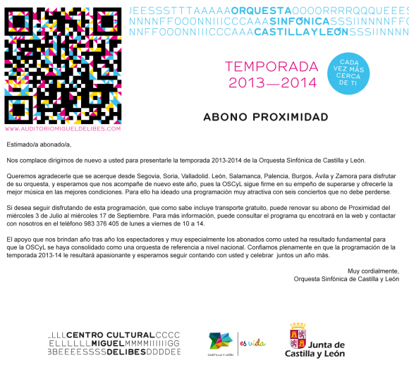 carta abonados newlstter proximidad